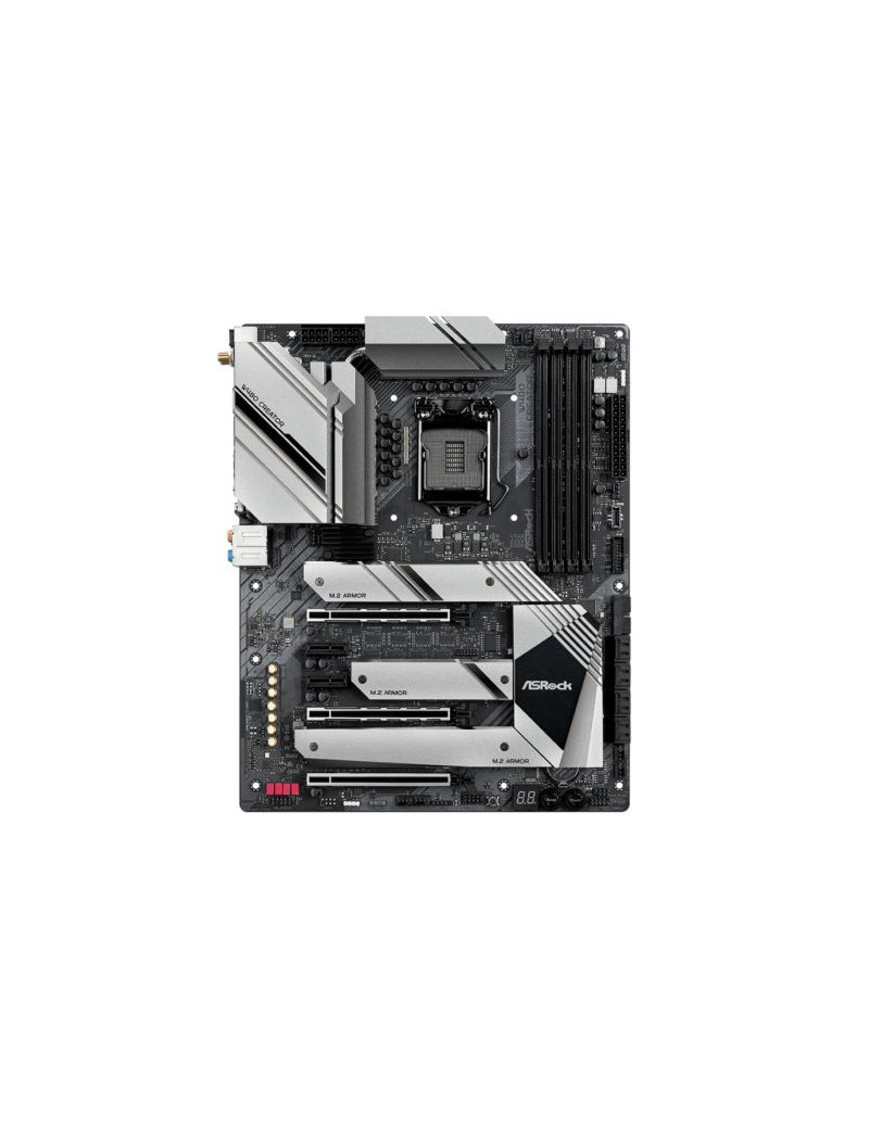 Asrock W480 CREATOR  Intel W480  1200 (Xeon W CPUs)  ATX  HDMI  XFire  Thunderbolt3  AX Wi-Fi  10GB & 2.5GB LAN  M.2