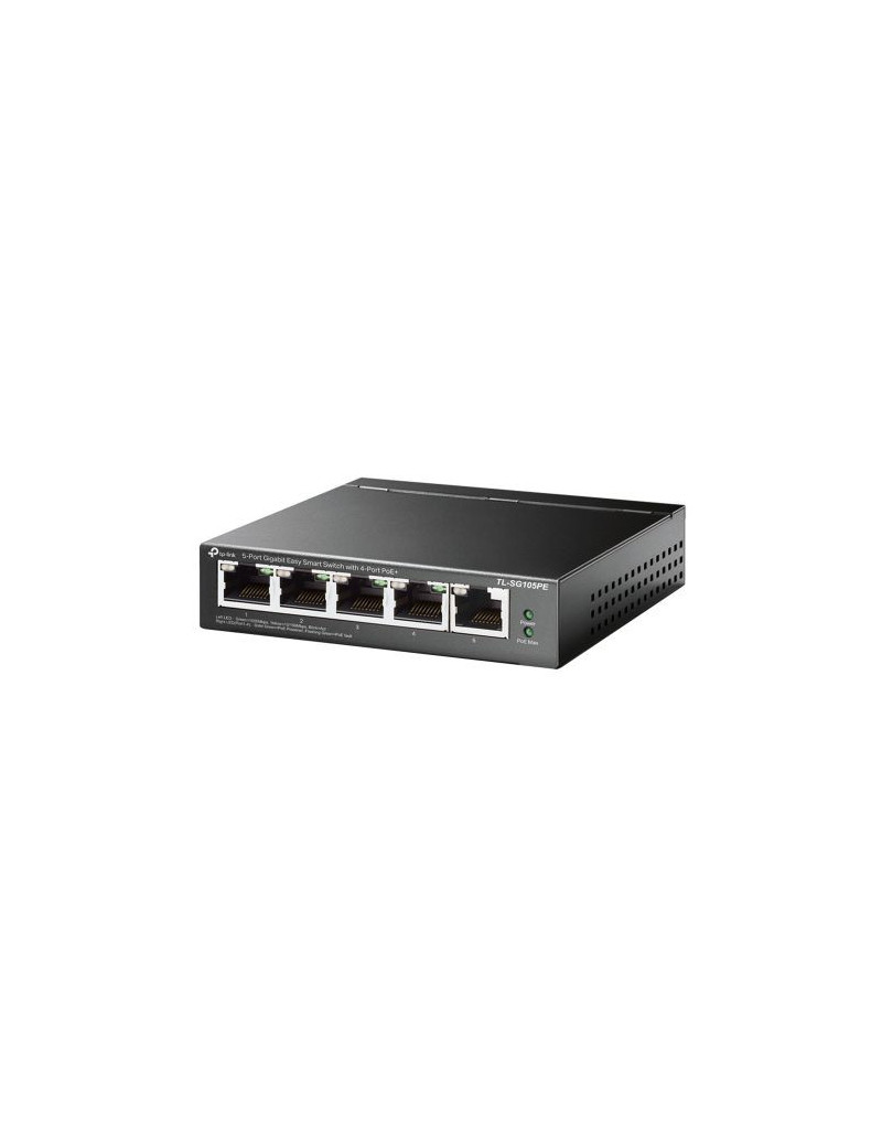 TP-LINK (TL-SG105PE) 5-Port Gigabit PoE Easy Smart Switch  4-Port PoE+  Steel Case