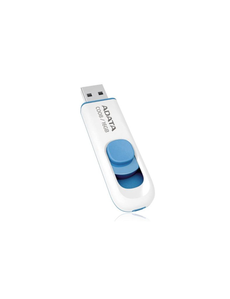 ADATA 16GB C008 USB 2.0 Memory Pen  Retractable  Capless  White