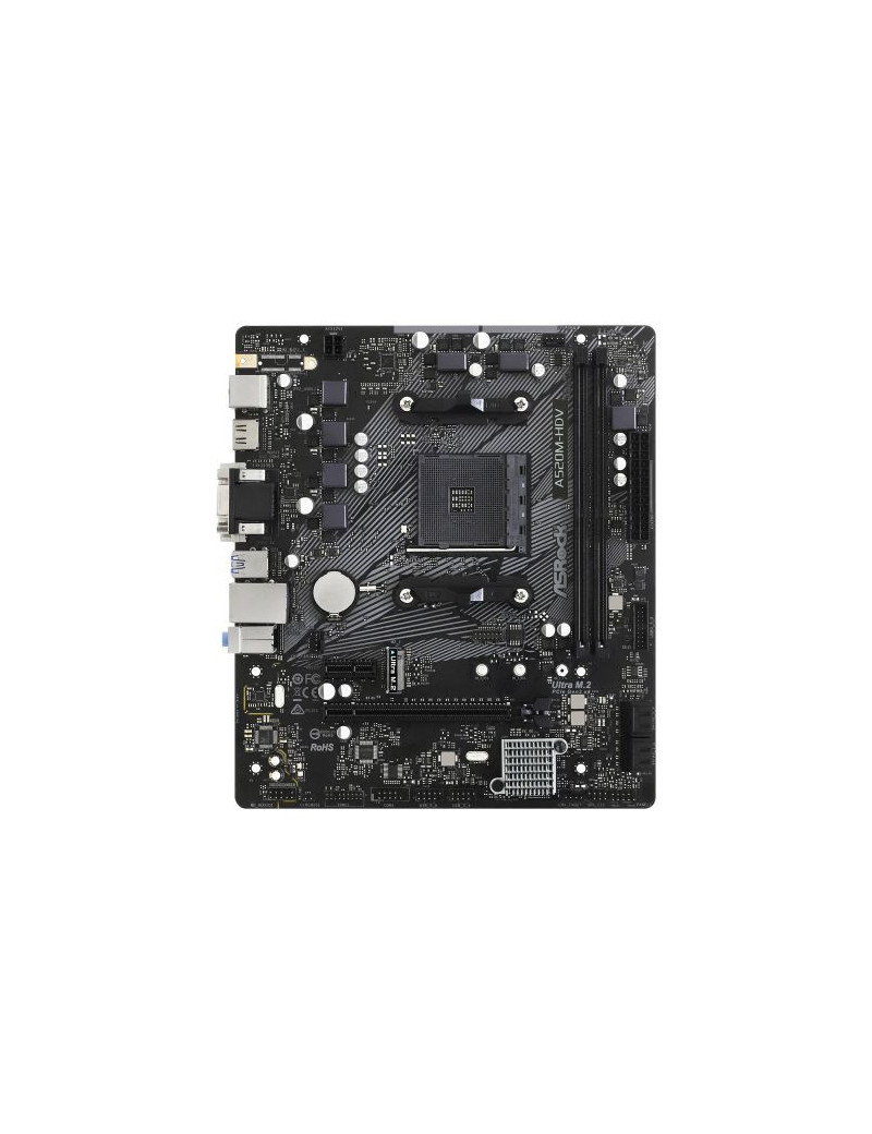 Asrock A520M-HDV  AMD A520  AM4  Micro ATX  2 DDR4  VGA  DVI  HDMI  M.2