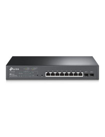 TP-LINK (TL-SG2210MP) JetStream 10-Port Gigabit Smart Switch with 8-Port PoE+  2 GB SFP Slots  Rackmountable