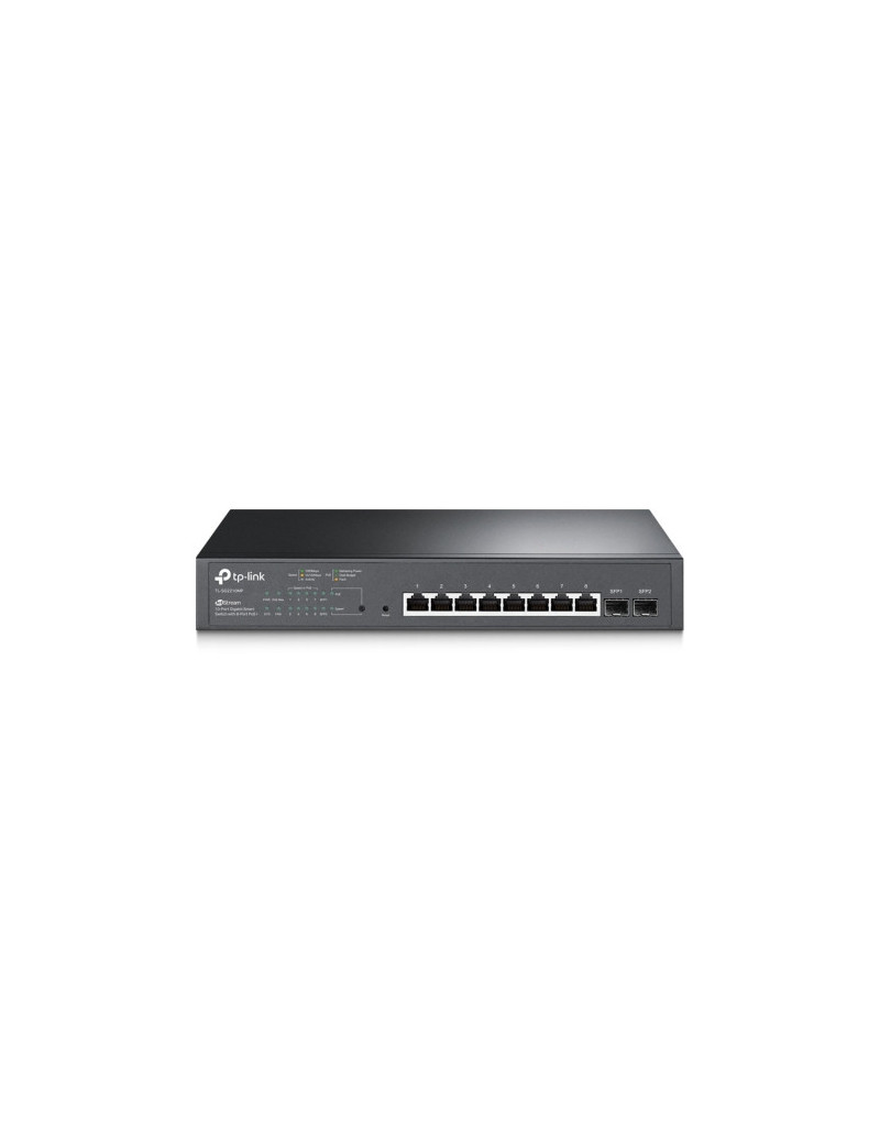 TP-LINK (TL-SG2210MP) JetStream 10-Port Gigabit Smart Switch with 8-Port PoE+  2 GB SFP Slots  Rackmountable