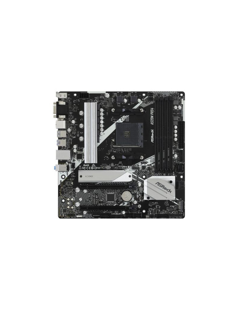 Asrock A520M PRO4  AMD A520  AM4  Micro ATX  2 DDR4  VGA  HDMI  DP  M.2