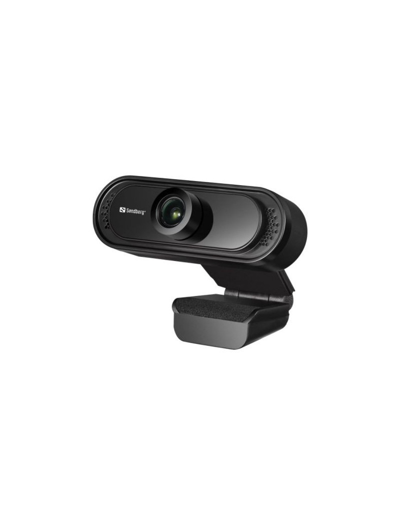 Sandberg USB FHD 2MP Webcam with Mic  1080p  30fps  Glass Lens  60°  Clip-on/Stand  5 Year Warranty