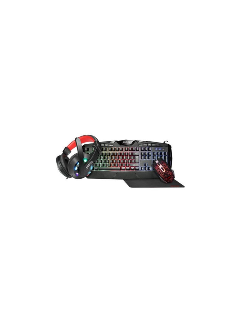 Jedel CP-04 Knights Templar Elite 4-in-1 Gaming Kit - Backlit RGB Keyboard  1000 DPI RGB Mouse  40mm Driver RGB Headset  XL Mouse Mat