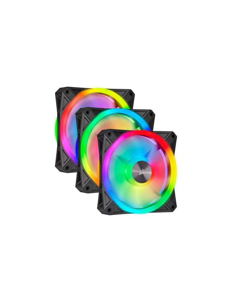 Corsair iCUE QL120 12cm PWM RGB Case Fans (3 Pack)  34 ARGB LEDs  Hydraulic Bearing  Lighting Node CORE Included