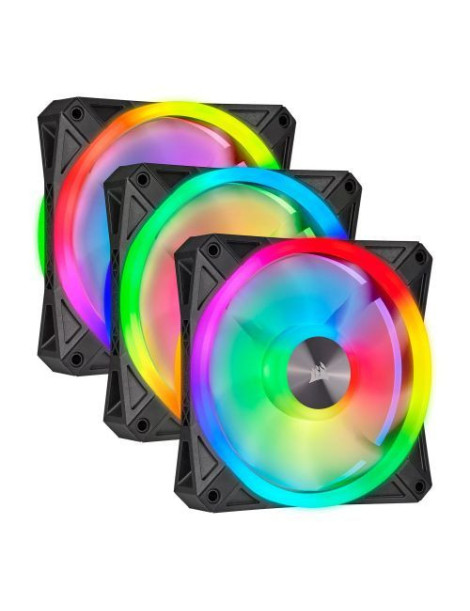 Corsair iCUE QL120 12cm PWM RGB Case Fans (3 Pack)  34 ARGB LEDs  Hydraulic Bearing  Lighting Node CORE Included