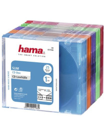 Hama CD/DVD/Blu-Ray Slim Jewel Cases x25  Coloured