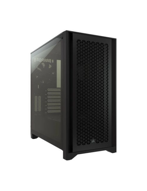 Corsair 4000D Airflow Gaming Case w/ Tempered Glass Window  E-ATX  2 x AirGuide Fans  High-Airflow Front Panel  USB-C  Black