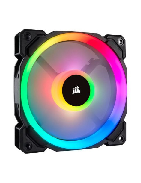 Corsair LL120 12cm PWM RGB Case Fan  16 LED RGB Dual Light Loop  Hydraulic Bearing  Single Fan Expansion Pack