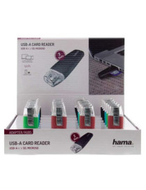 Hama External USB 2.0 Card Reader x24 Multipack  SD/microSD  Various Colours  Display Case