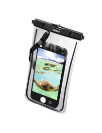 Hama Finest Sports Waterproof Mobile Phone Case for Smartphones  Fluorescent Frame  Hand Strap