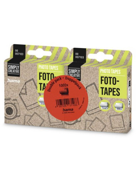 Hama Photo Tape Dispenser  Double Pack (2x 500 Tapes)  Self-Adhesive