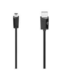 Hama Mini USB Cable  USB-A Male to USB Mini-B5 Male  USB 2.0  1.5 Metre  Black