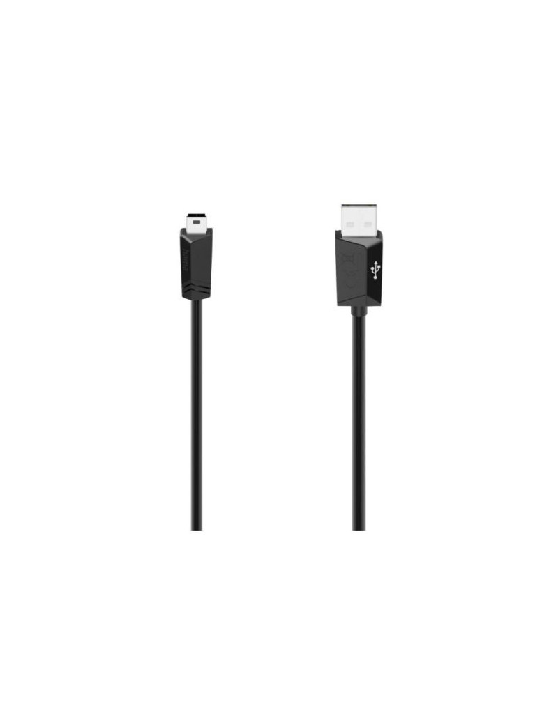 Hama Mini USB Cable  USB-A Male to USB Mini-B5 Male  USB 2.0  1.5 Metre  Black