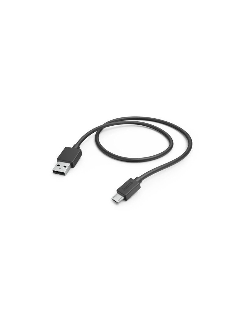 Hama USB-A to Micro USB Quick Charging Cable  USB 2.0  1 Metre  Black