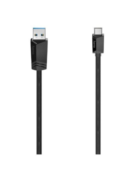 Hama USB-A to USB-C Cable  USB 3.2 Gen1  0.25 Metre  Black