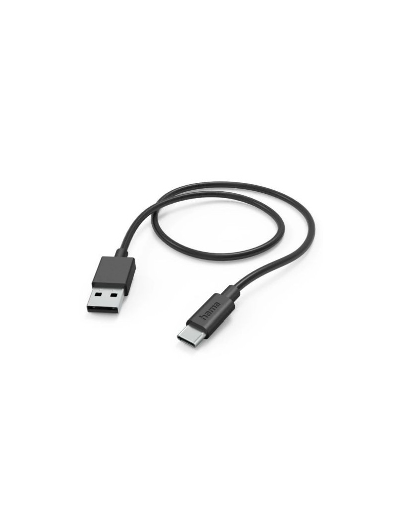 Hama USB-A to USB-C Quick Charging Cable  USB 2.0  1 Metre  Black