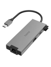 Hama 3-Port USB-C 3.2 Gen1 Hub w/ HDMI & LAN  2x USB-A  1x USB-C  1x HDMI  1x GB LAN  USB Powered