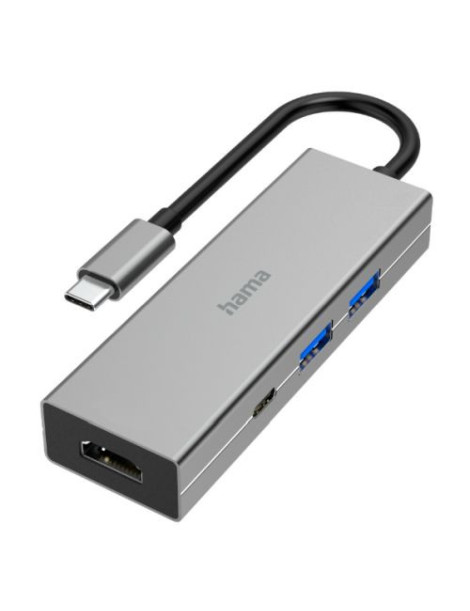 Hama 4-Port USB-C 3.2 Gen1 Hub w/ HDMI  2x USB-A  1x USB-C  1x HDMI  Aluminium