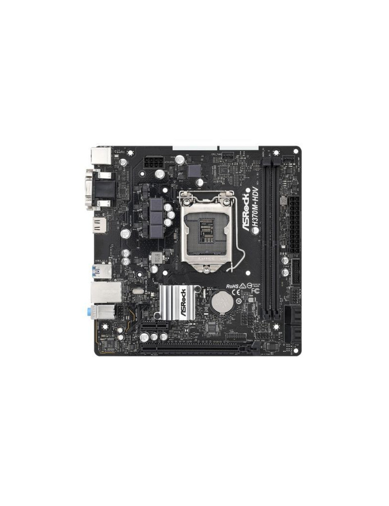 Asrock H370M-HDV  Intel H370  1151  Micro ATX  2 DDR4  VGA  DVI  HDMI