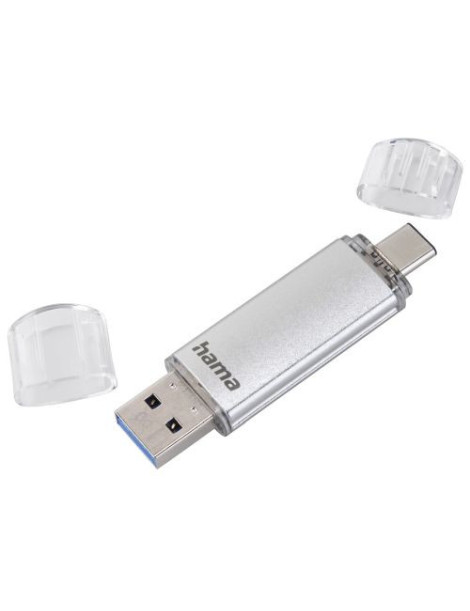 Hama C-Laeta 16GB USB-A & USB-C Memory Pen  Metal Casing  OTG  40MB/s  Silver