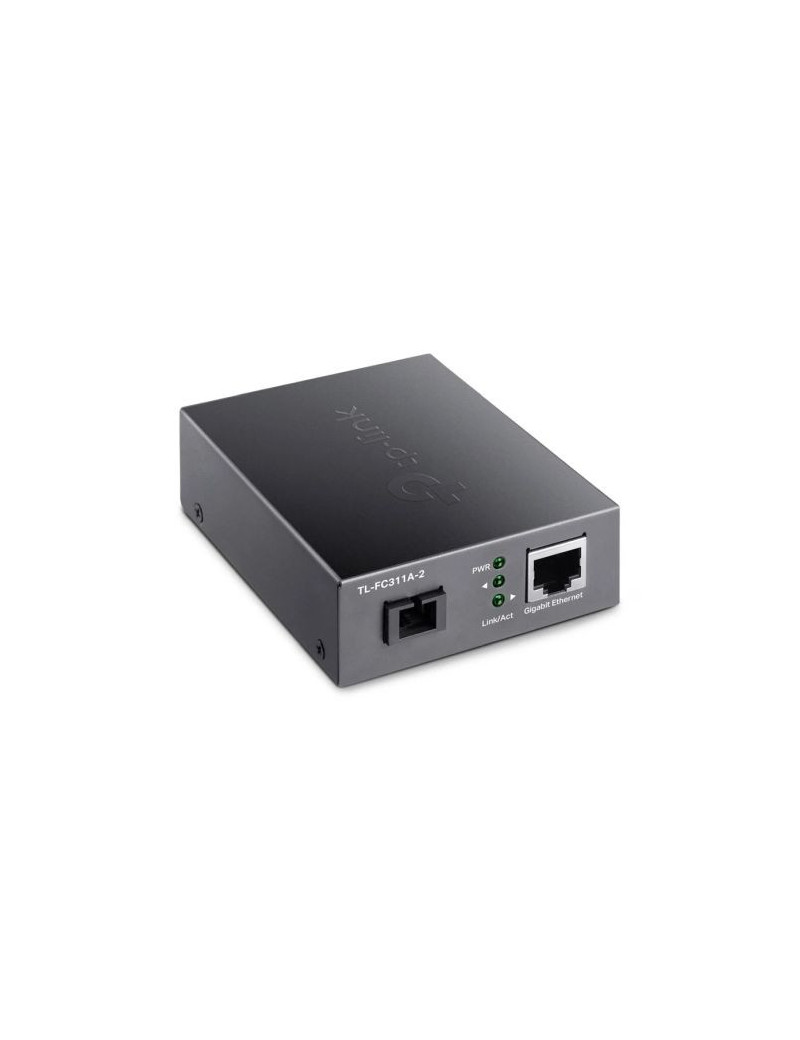 LINK (TL-FC311A-2) Gigabit WDM Media Converter  Fiber up to 2km  Auto-Negotiation RJ45 Port  GB SC Fiber Port  1550 nm TX  1310 nm RX