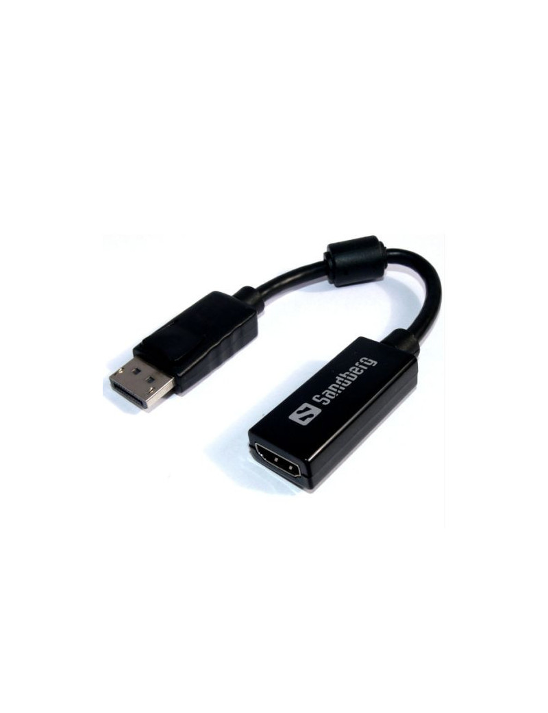 Sandberg DisplayPort Male to Female HDMI Converter Cable  Black  5 Year Warranty