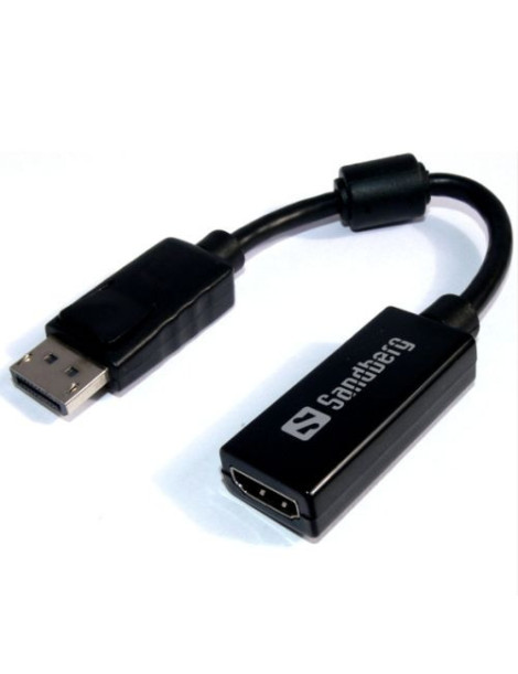 Sandberg DisplayPort Male to Female HDMI Converter Cable  Black  5 Year Warranty