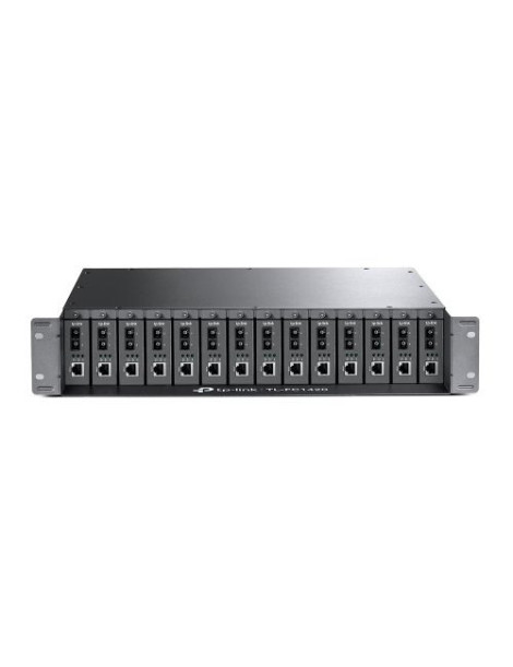 TP-LINK (TL-FC1420) 14-Slot Rackmount Chassis for TP-Link Media Convertors  Redundant PSU Option  Hot-Swappable