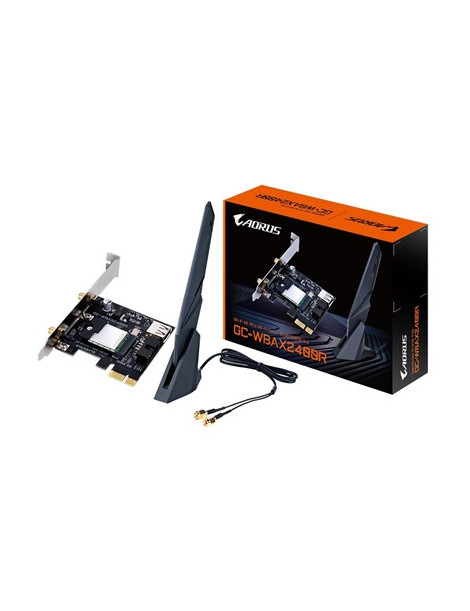 Gigabyte GC-WBAX2400R Realtek WiFi 6 AX200 2400Mbps Dual Band Wireless PCI-Express Card and Bluetooth 5.3 c/w AORUS High Performance Antenna