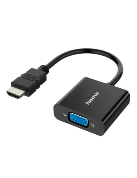 Hama HDMI Male to VGA Female Converter Cable with Audio 3.5mm Jack  15cm  Black  *Eco-Friendly Packaging*