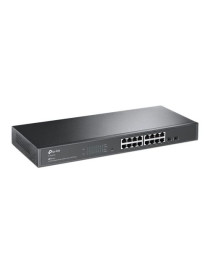 TP-LINK (TL-SG2218) JetStream 16-Port Gigabit Smart Switch with 2 SFP Slots  L2/L3/L4 QoS  Fanless  Rackmountable