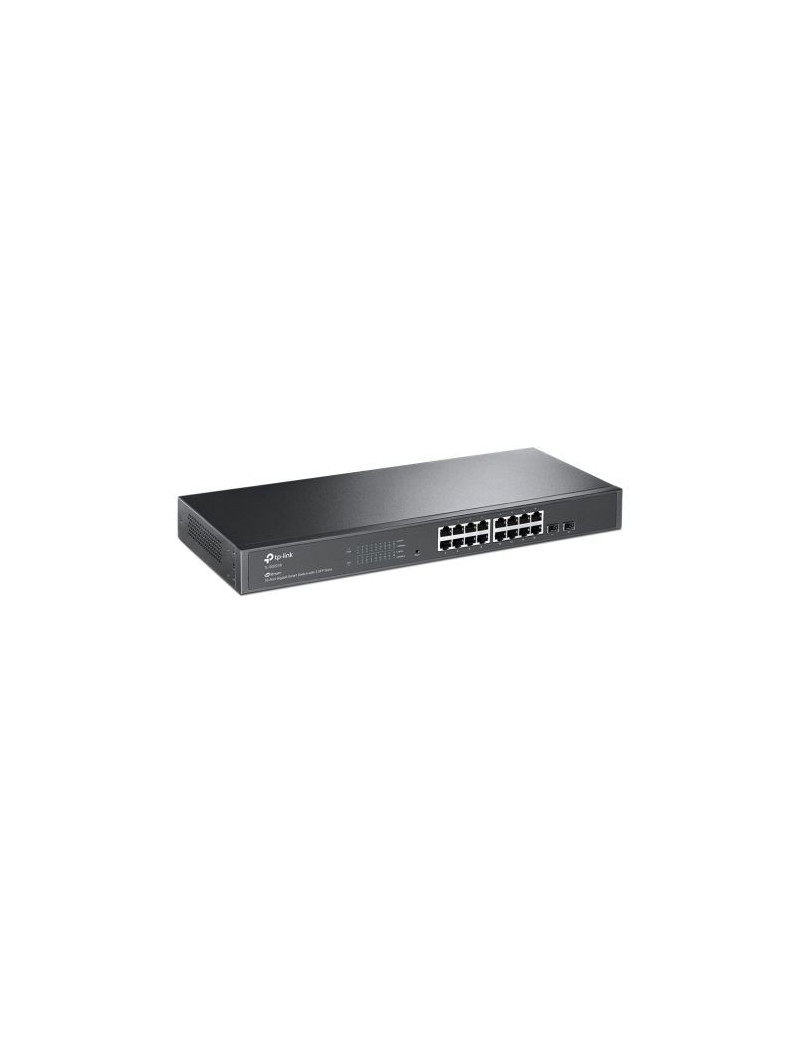 TP-LINK (TL-SG2218) JetStream 16-Port Gigabit Smart Switch with 2 SFP Slots  L2/L3/L4 QoS  Fanless  Rackmountable