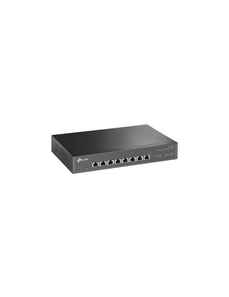 TP-LINK (TL-SX1008) 8-Port Unmanaged 10G Multi-Gigabit Desktop/Rackmount Switch  8x 100/1G/2.5G/5G/10G  Low-Noise Fan  Steel Case