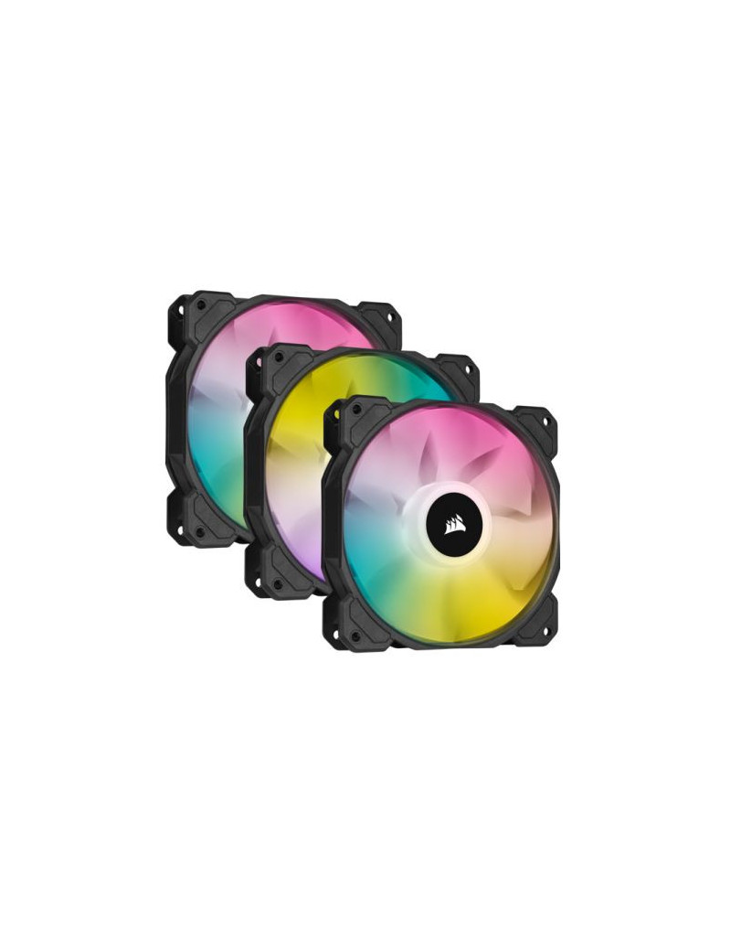 Corsair iCUE SP120 ELITE Performance 12cm PWM RGB Case Fans (3 Pack)  8 ARGB LEDs  Hydraulic Bearing  Lighting Node CORE Included