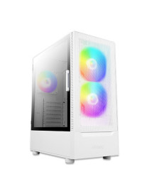 Antec NX410 Gaming Case w/ Glass Window  ATX  3 x ARGB Fans  LED Control Button  Mesh Front  White