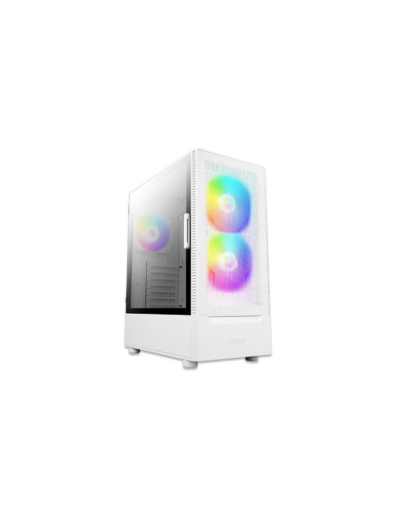 Antec NX410 Gaming Case w/ Glass Window  ATX  3 x ARGB Fans  LED Control Button  Mesh Front  White