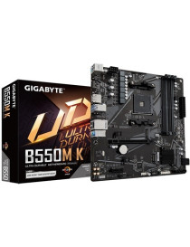 Gigabyte B550M K Ultra Durable AMD AM4 Socket Motherboard  Micro-ATX  4x DDR4 Slots  2x M.2 Sockets  GbE LAN  1x DisplayPort / 1x HDMI Port