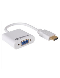 Sandberg HDMI Male to VGA Female Converter Cable  25cm  White  5 Year Warranty