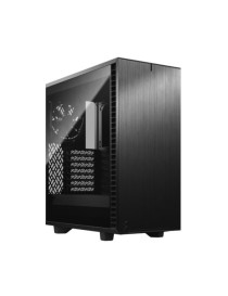 Fractal Design Define 7 Compact (Dark TG) Gaming Case w/ Dark Tint Glass Window  ATX  2 Fans  Sound Dampening  Ventilated PSU Shroud  USB-C