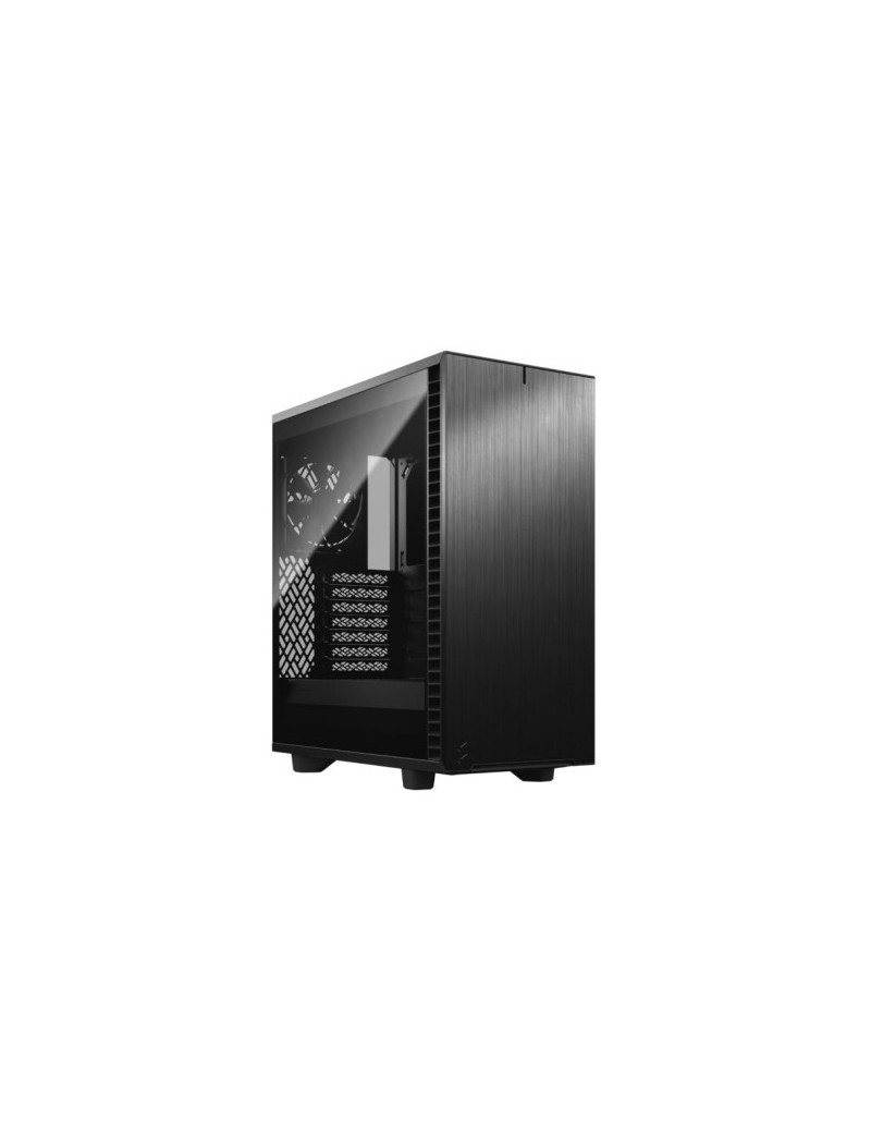 Fractal Design Define 7 Compact (Dark TG) Gaming Case w/ Dark Tint Glass Window  ATX  2 Fans  Sound Dampening  Ventilated PSU Shroud  USB-C