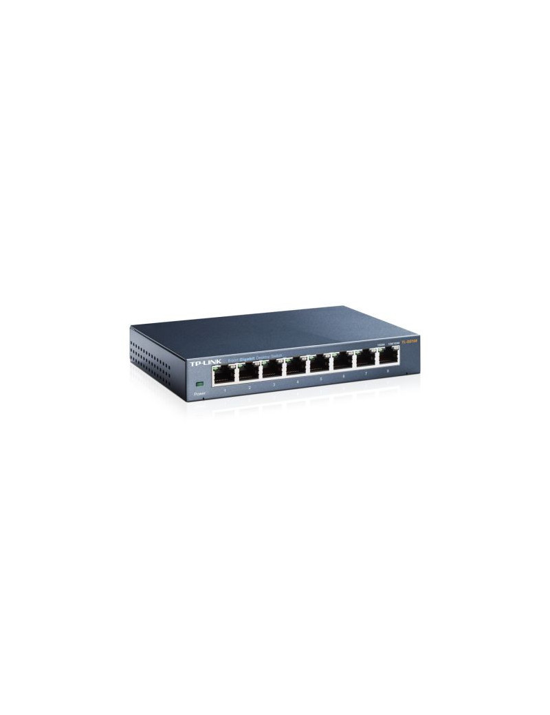 TP-LINK (TL-SG108) 8-Port Gigabit Unmanaged Desktop Switch  Steel Case