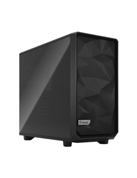 Fractal Design Meshify 2 (Black TG) Gaming Case w/ Dark Tint Glass Window  E-ATX  Angular Mesh Front  3 Fans  Fan Hub  Detachable Front Filter  USB-C