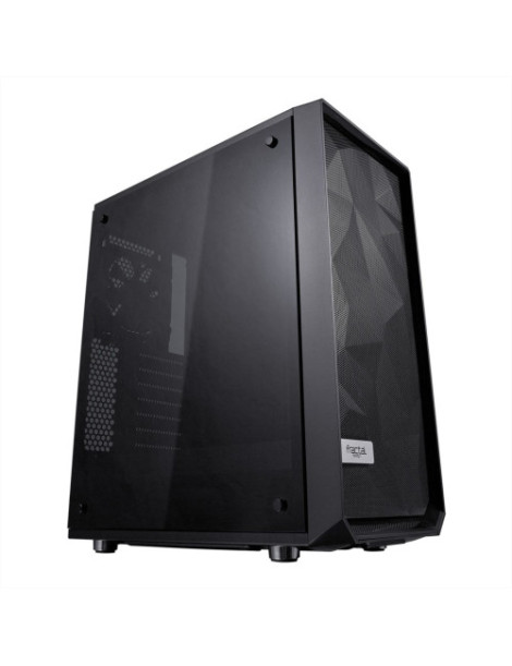 Fractal Design Meshify C (Dark TG) Gaming Case w/ Dark Tint Glass Window  ATX  Angular Mesh Front  High-airflow  2 x 12cm Fans