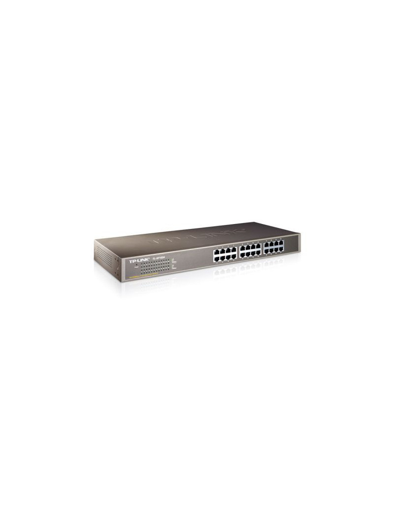 TP-LINK (TL-SF1024) 24-Port 10/100Mbps Unmanaged  Rackmount Switch  Steel Case