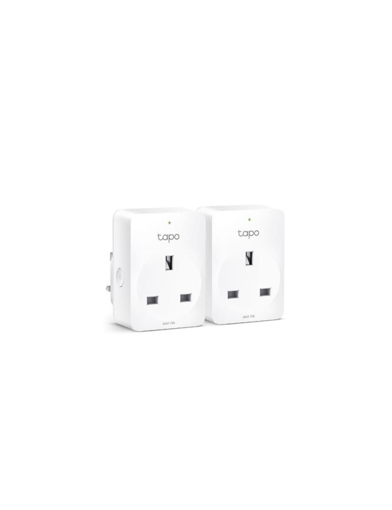 TP-LINK (TAPO P100 2-Pack) Mini Smart Wi-Fi Socket  Remote Access  Scheduling  Away Mode  Voice Control