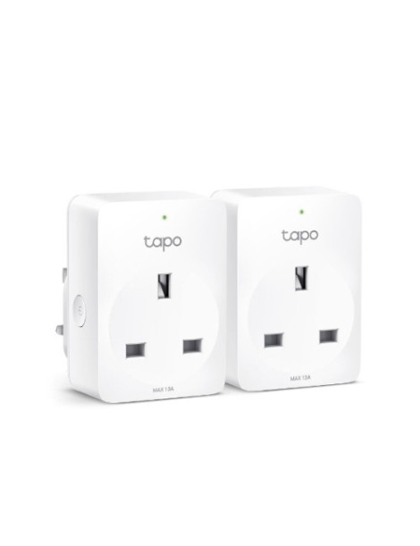 TP-LINK (TAPO P100 2-Pack) Mini Smart Wi-Fi Socket  Remote Access  Scheduling  Away Mode  Voice Control