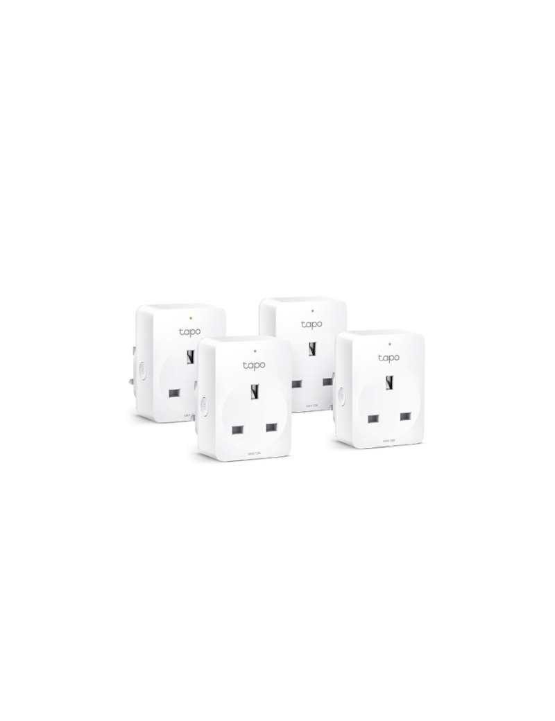 TP-LINK (TAPO P100 4-Pack) Mini Smart Wi-Fi Socket  Remote Access  Scheduling  Away Mode  Voice Control