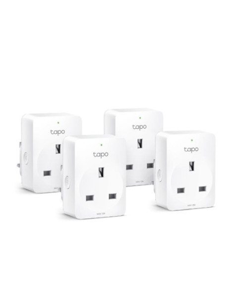 TP-LINK (TAPO P100 4-Pack) Mini Smart Wi-Fi Socket  Remote Access  Scheduling  Away Mode  Voice Control